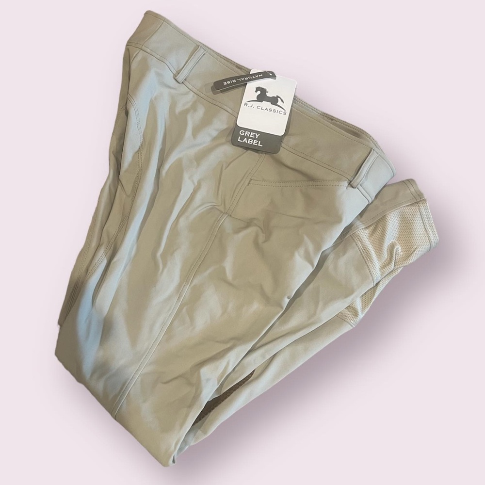 NEW R.J. RJ Classics Gulf Natural Rise Front Zip Breeches. Size 30L NWT